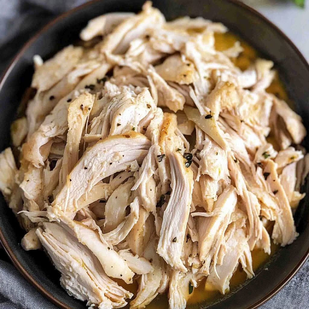 Recipe preparation for Shredded Chicken