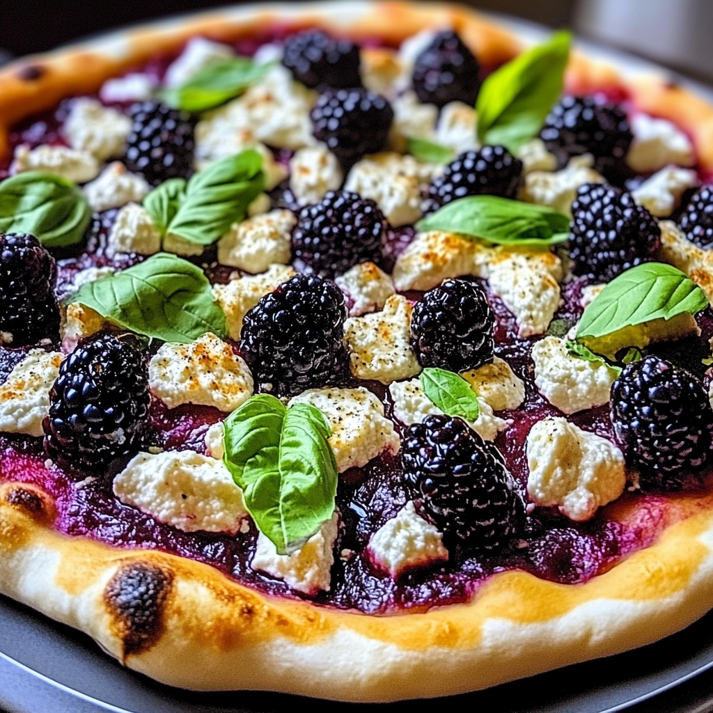 Recipe preparation for Blackberry Ricotta Pizza