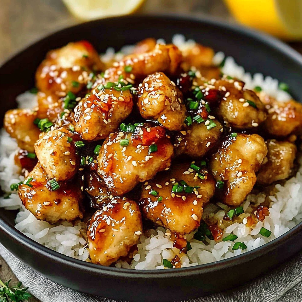 Recipe preparation for Honey Garlic Lemon Chicken