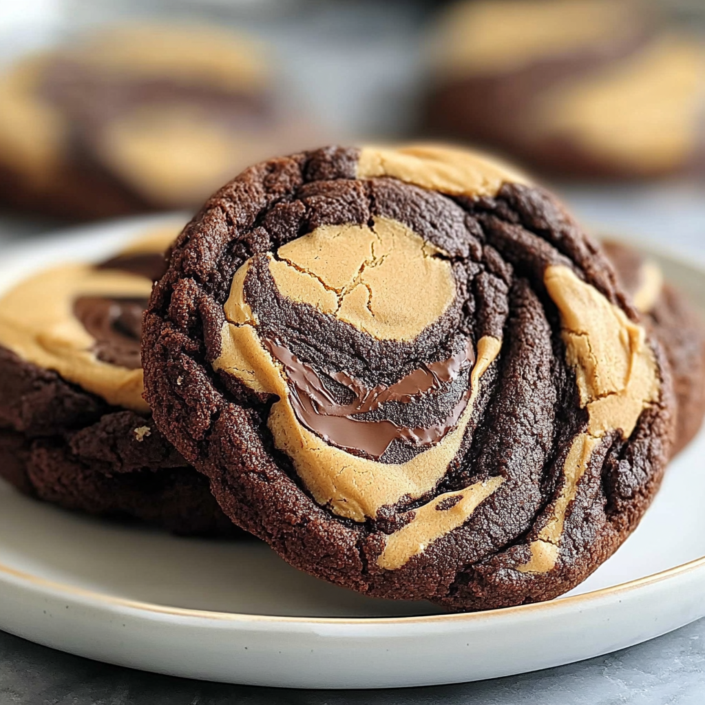 Recipe preparation for Peanut Butter Brownie Swirl Cookies
