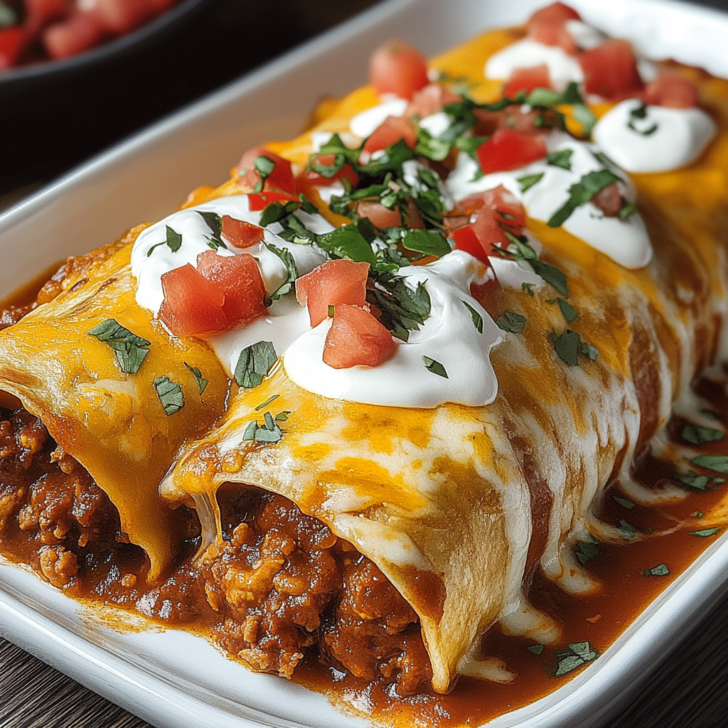 Recipe preparation for Pizza Enchiladas Pepperoni Beef