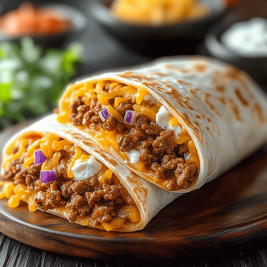 Recipe preparation for Taco Bell Beefy Melt Burrito