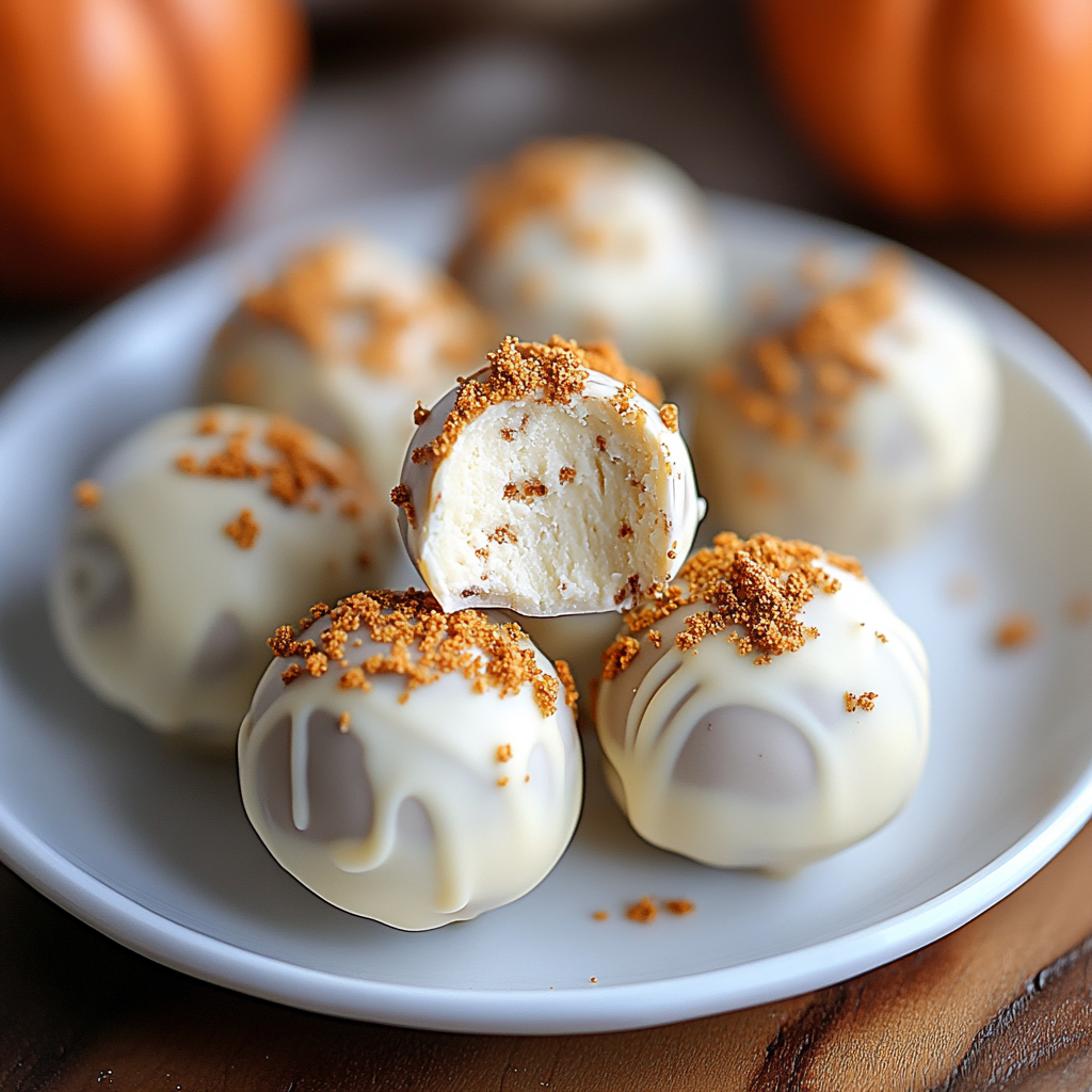 Recipe preparation for White Chocolate Pumpkin Truffles