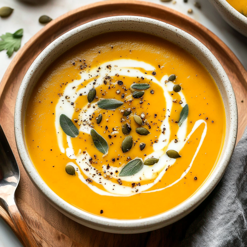 Recipe preparation for Curried Butternut Squash Soup