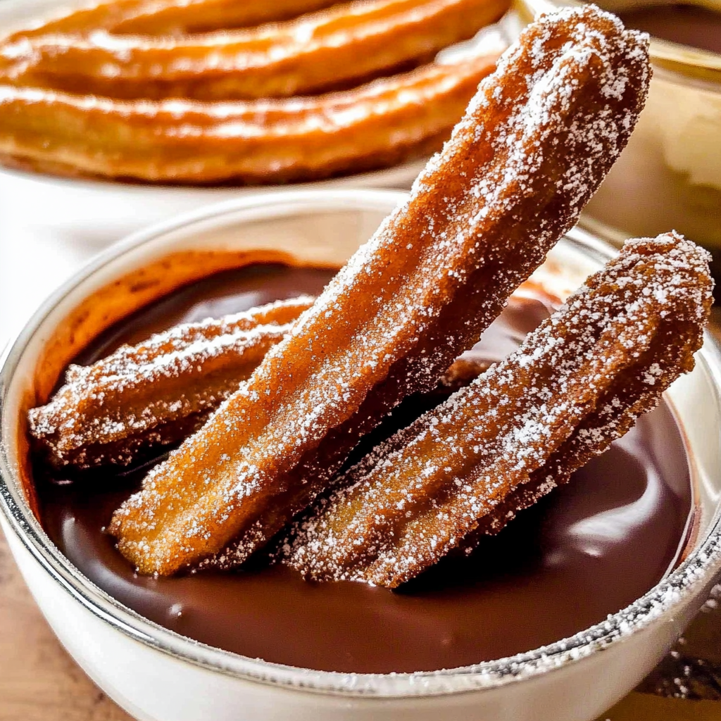 Recipe preparation for Churros with Chocolate Sauce