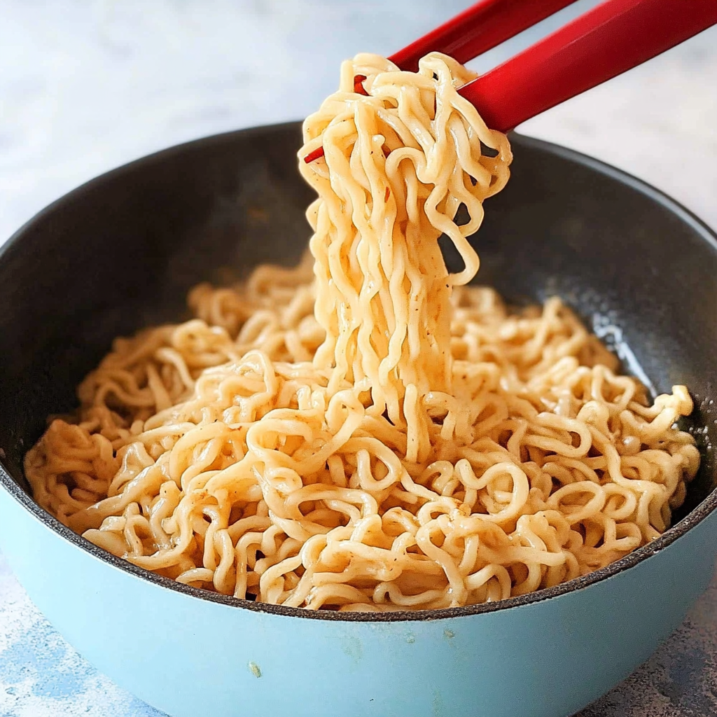 Recipe preparation for Garlic butter Ramen Noodles