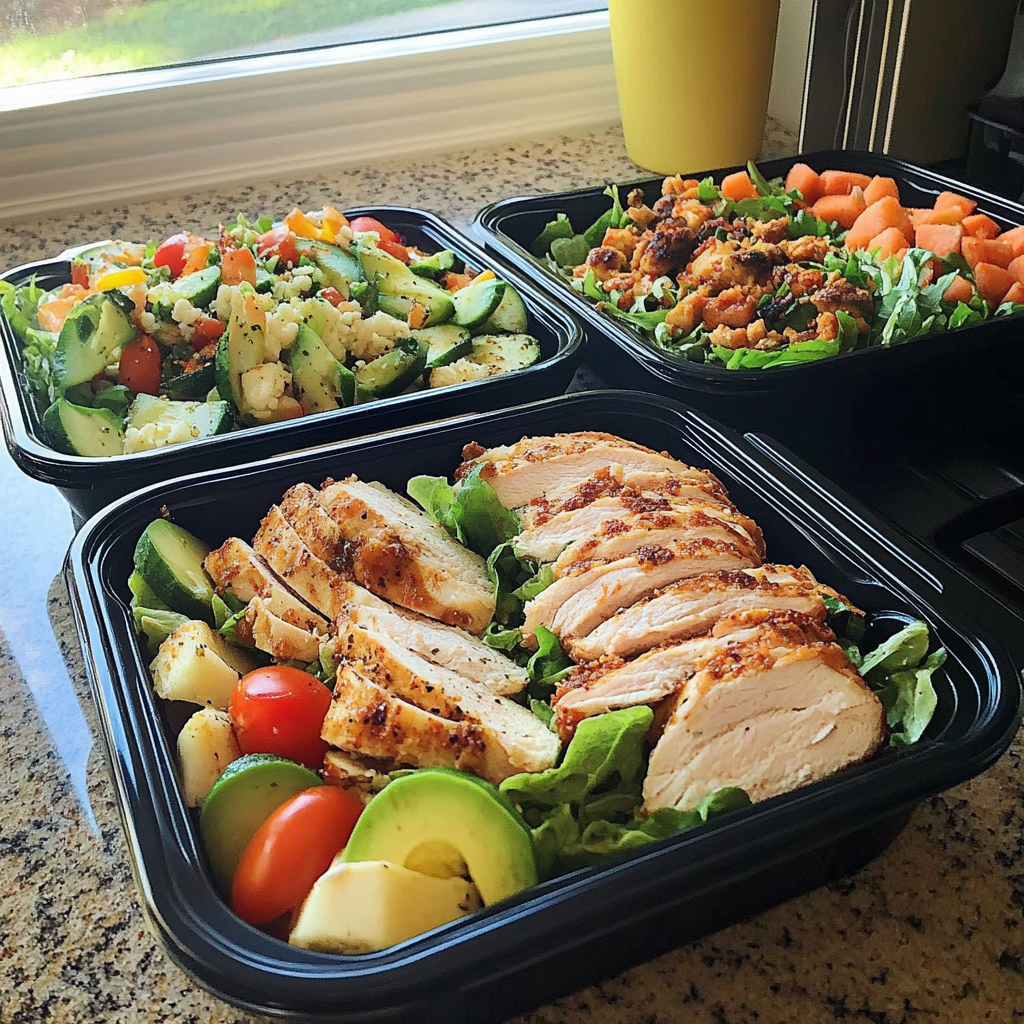 Recipe preparation for Healthier Cobb Salad lunch box
