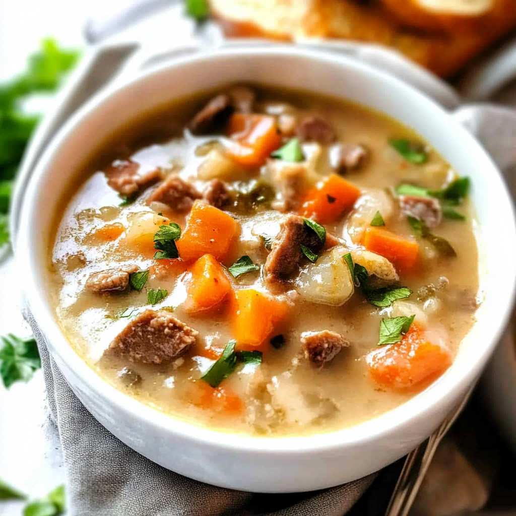 Recipe preparation for Philly Cheesesteak Soup