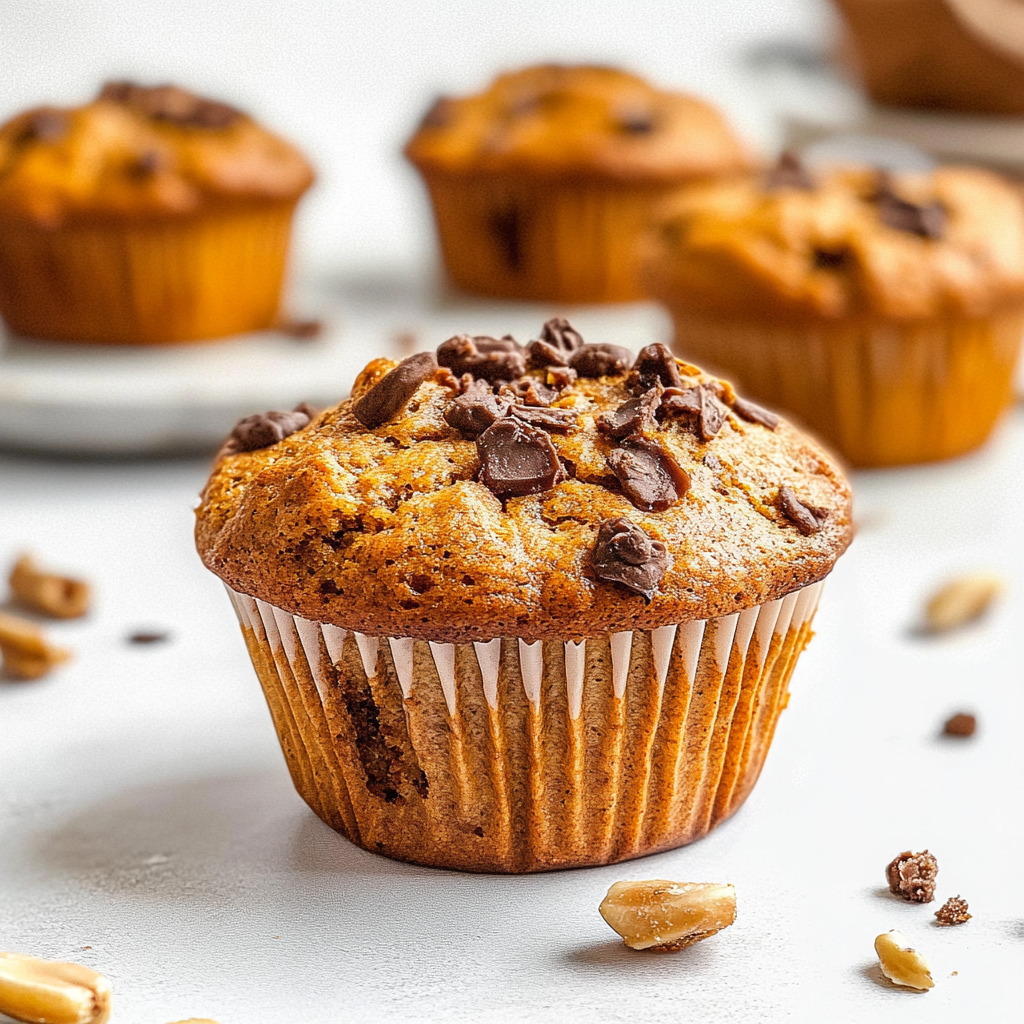 Recipe preparation for Pumpkin Banana Muffins