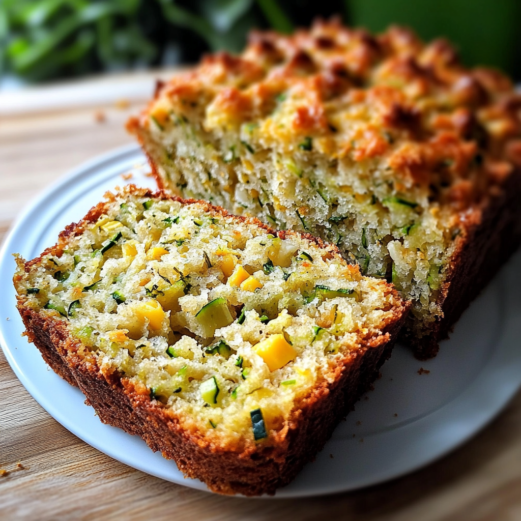 Recipe preparation for Savory Cheddar Zucchini Bread