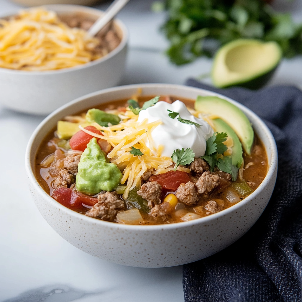 Recipe preparation for Slow Cooker Taco Soup