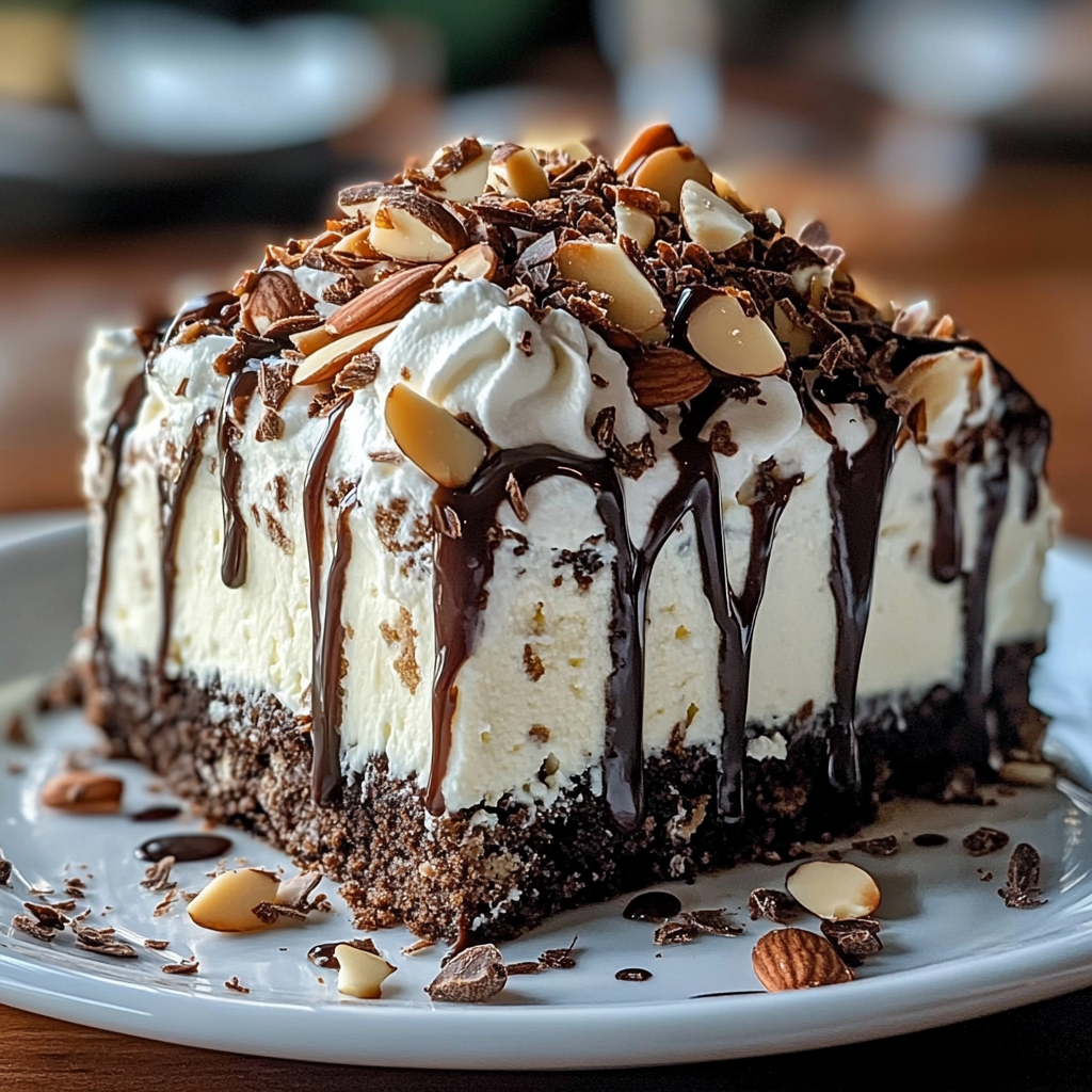 Recipe preparation for Almond Joy Poke Cake