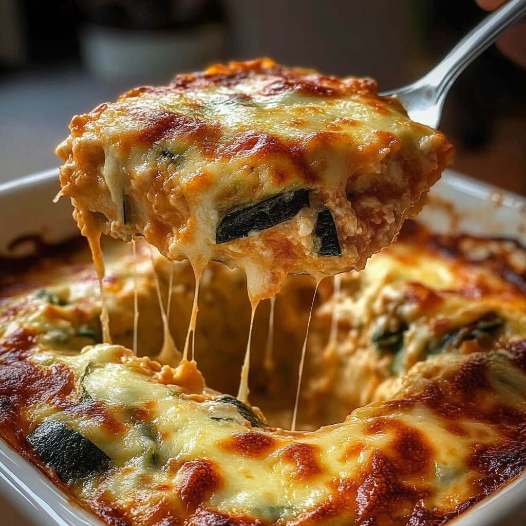 Recipe preparation for Cheesy Zucchini Ricotta Bake