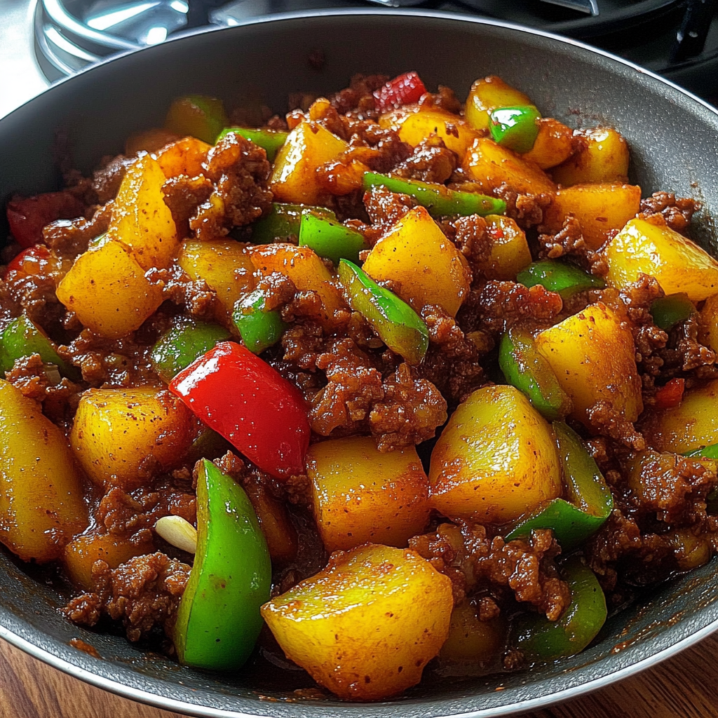 Recipe preparation for Stir-fried Potatoes Minced Meat
