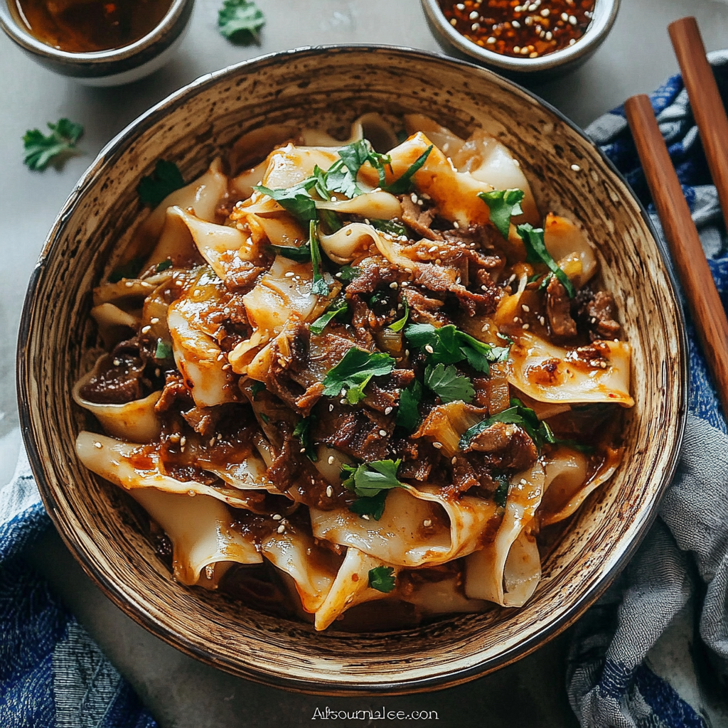 Recipe preparation for Spicy Cumin Lamb Noodles