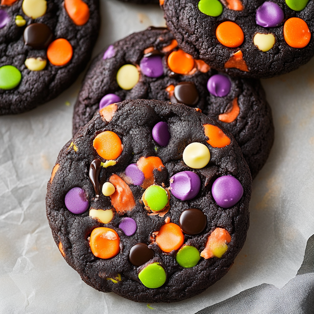 Recipe preparation for Halloween Chocolate Cookies