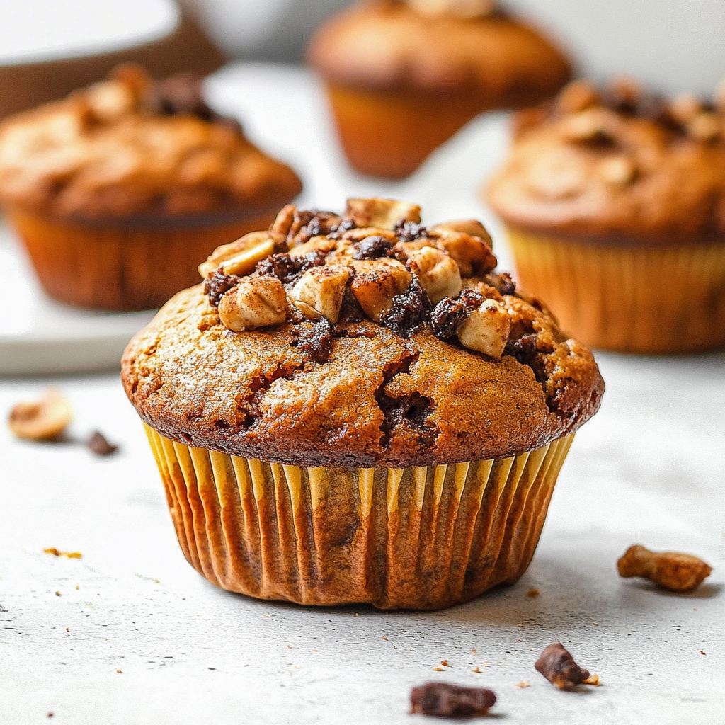 Recipe preparation for Pumpkin Banana Muffins