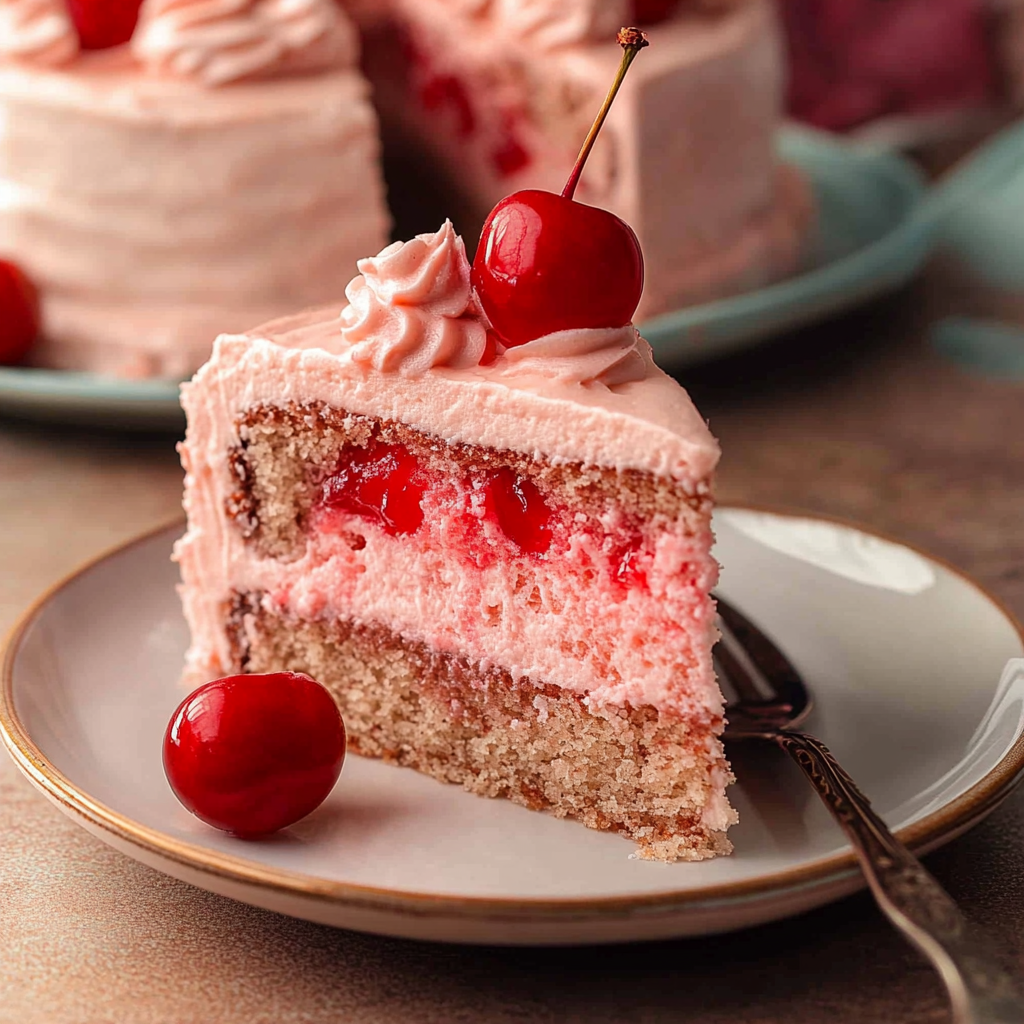 Recipe preparation for Cherry Chip Cake