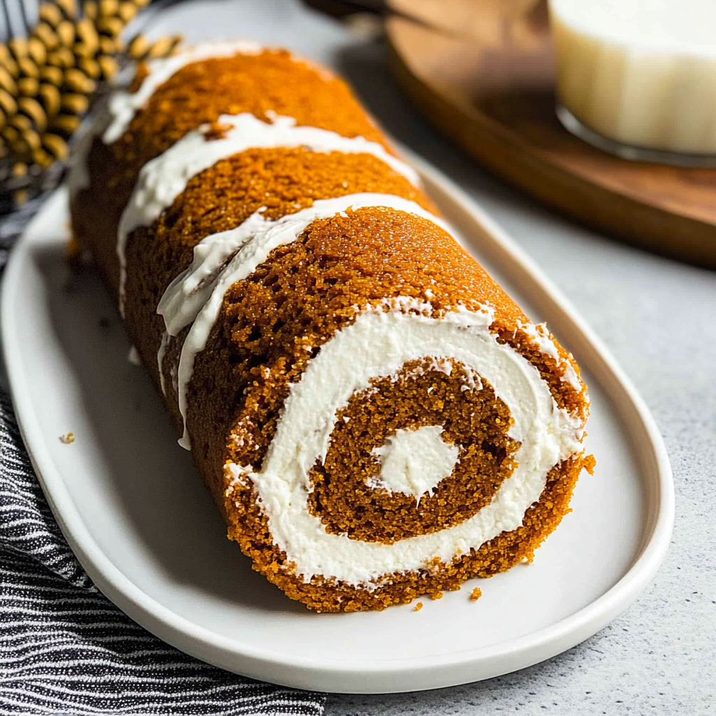 Recipe preparation for Easy Pumpkin Roll Recipe