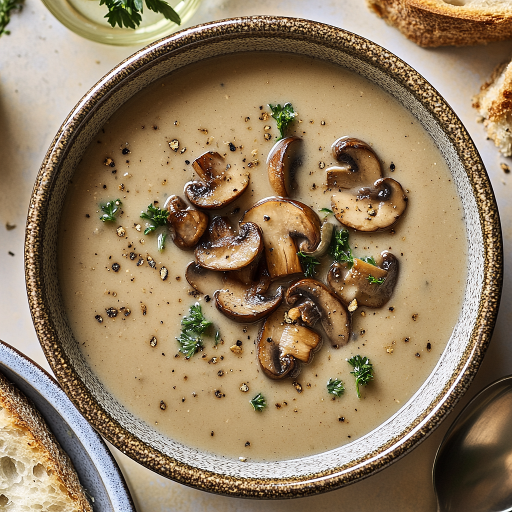 Recipe preparation for Mushroom Soup Recipe