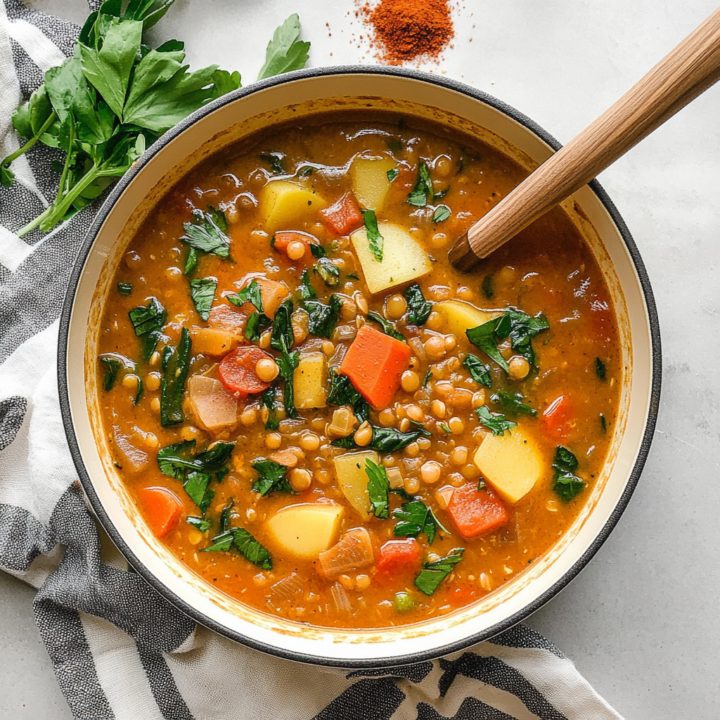 Recipe preparation for Easy Lentil Soup
