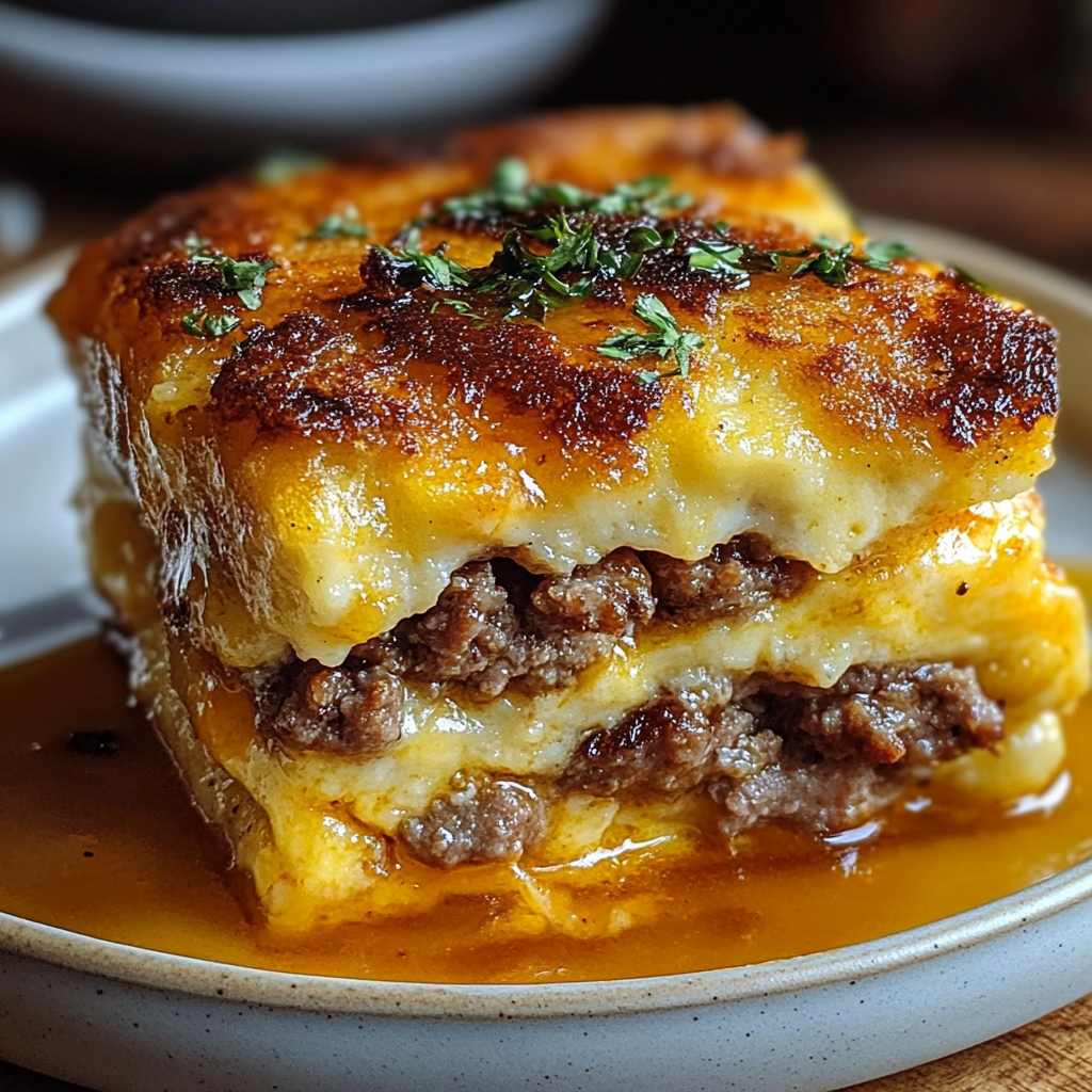 Recipe preparation for Pancake Sausage Breakfast Bake