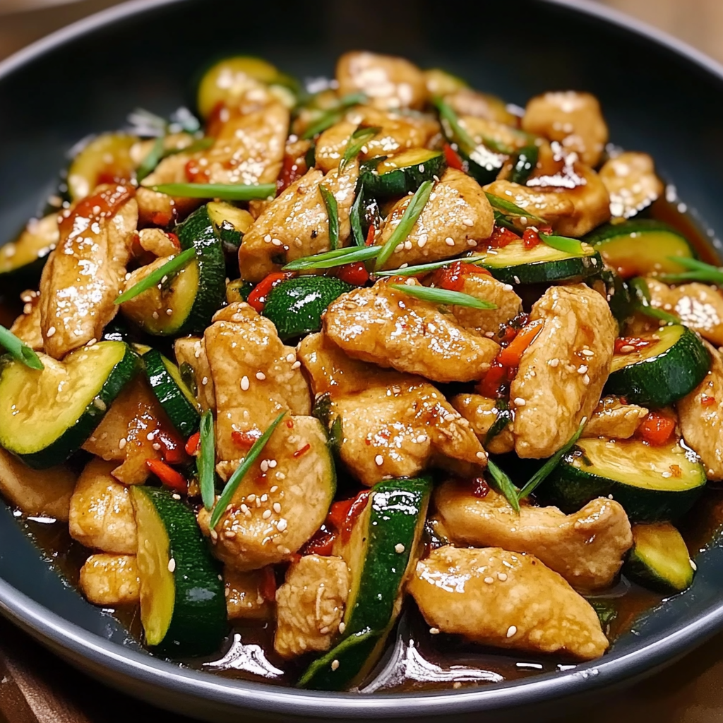 Recipe preparation for Chicken Zucchini Stir Fry