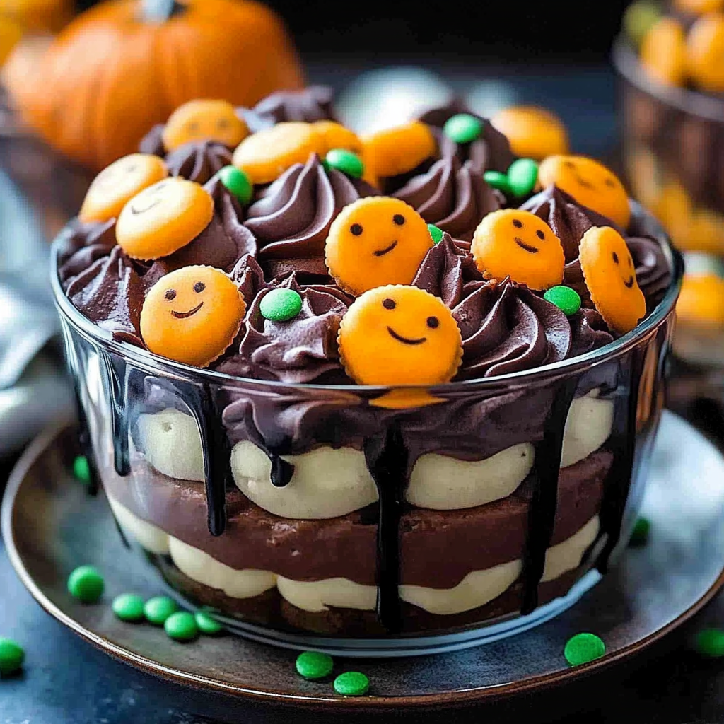 Recipe preparation for Pumpkin Patch Dirt Cups