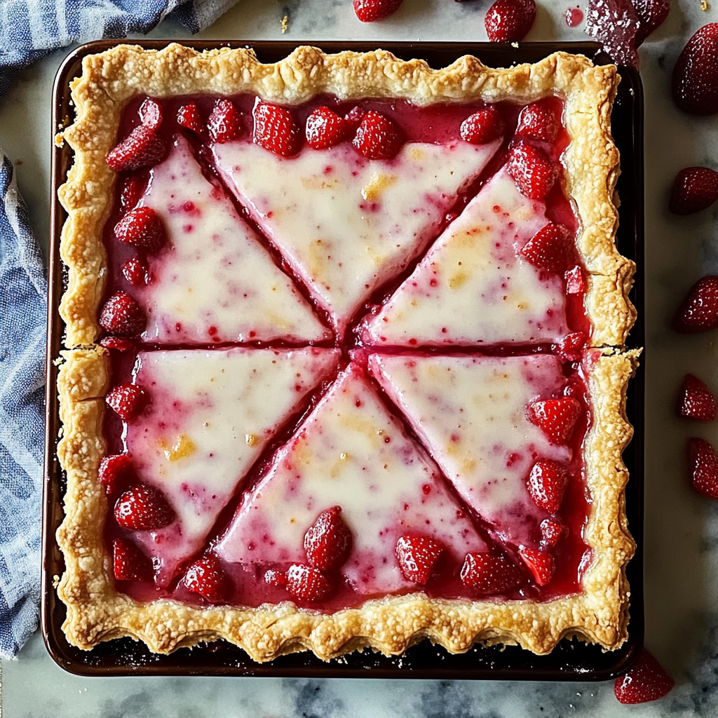 Recipe preparation for Strawberry Pop Tart Slab Pie
