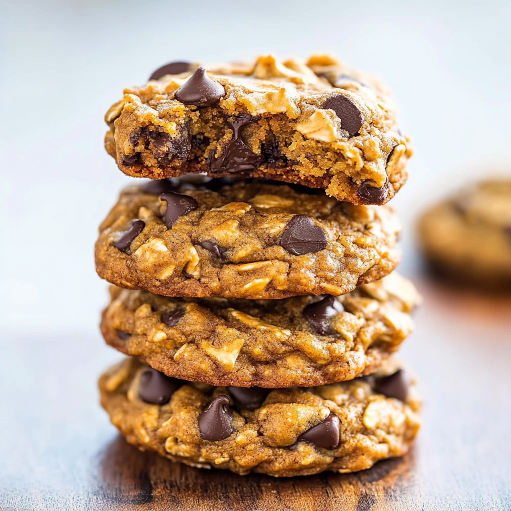 Recipe preparation for Soft & Chewy Pumpkin Chocolate Chip Oatmeal Cookies