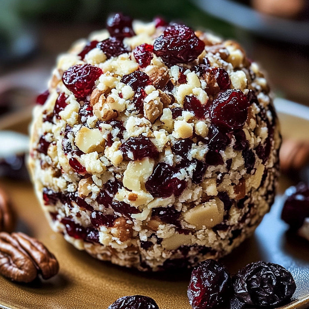 Recipe preparation for Cranberry Pecan Cheese Ball