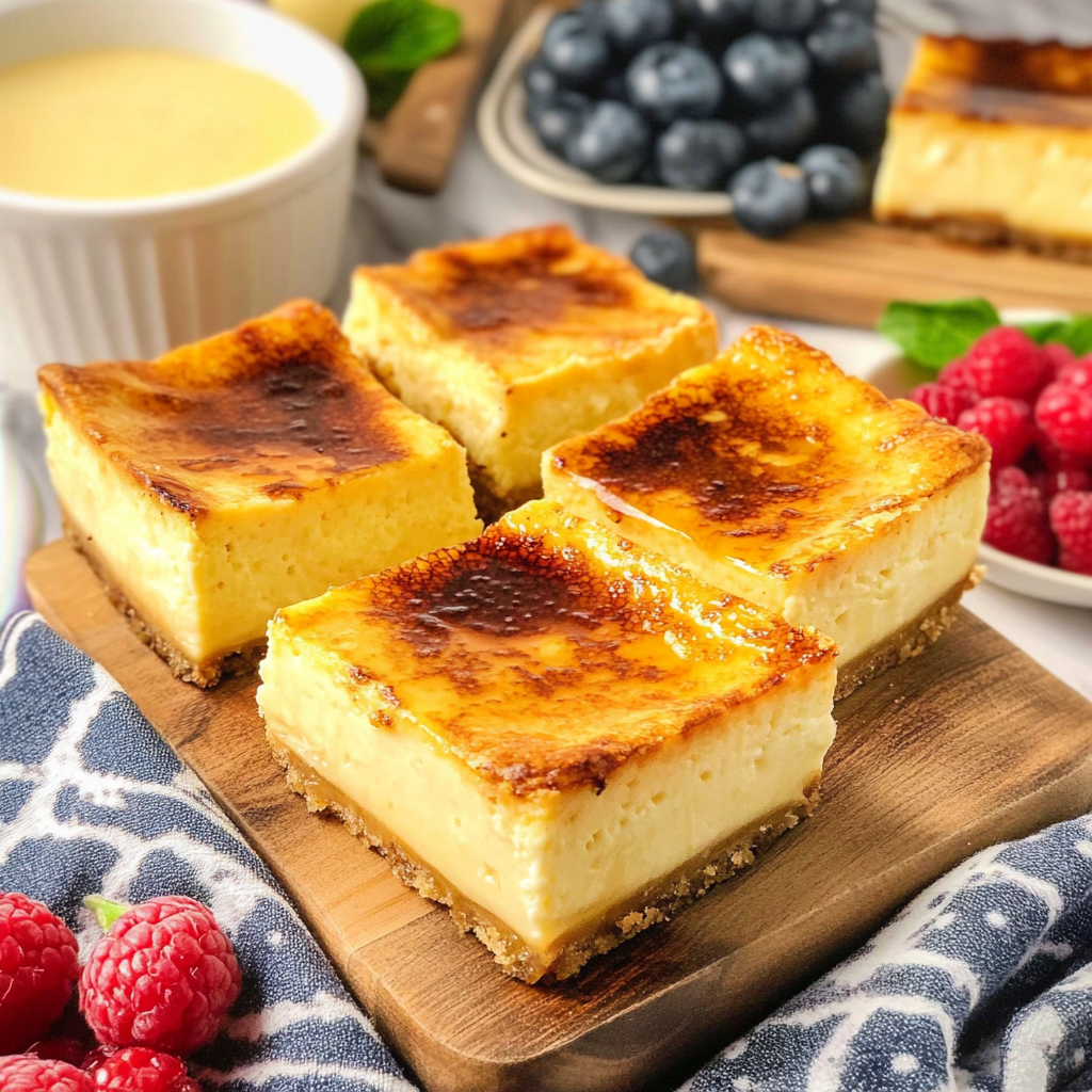 Recipe preparation for Creme Brulee Cheesecake Bars