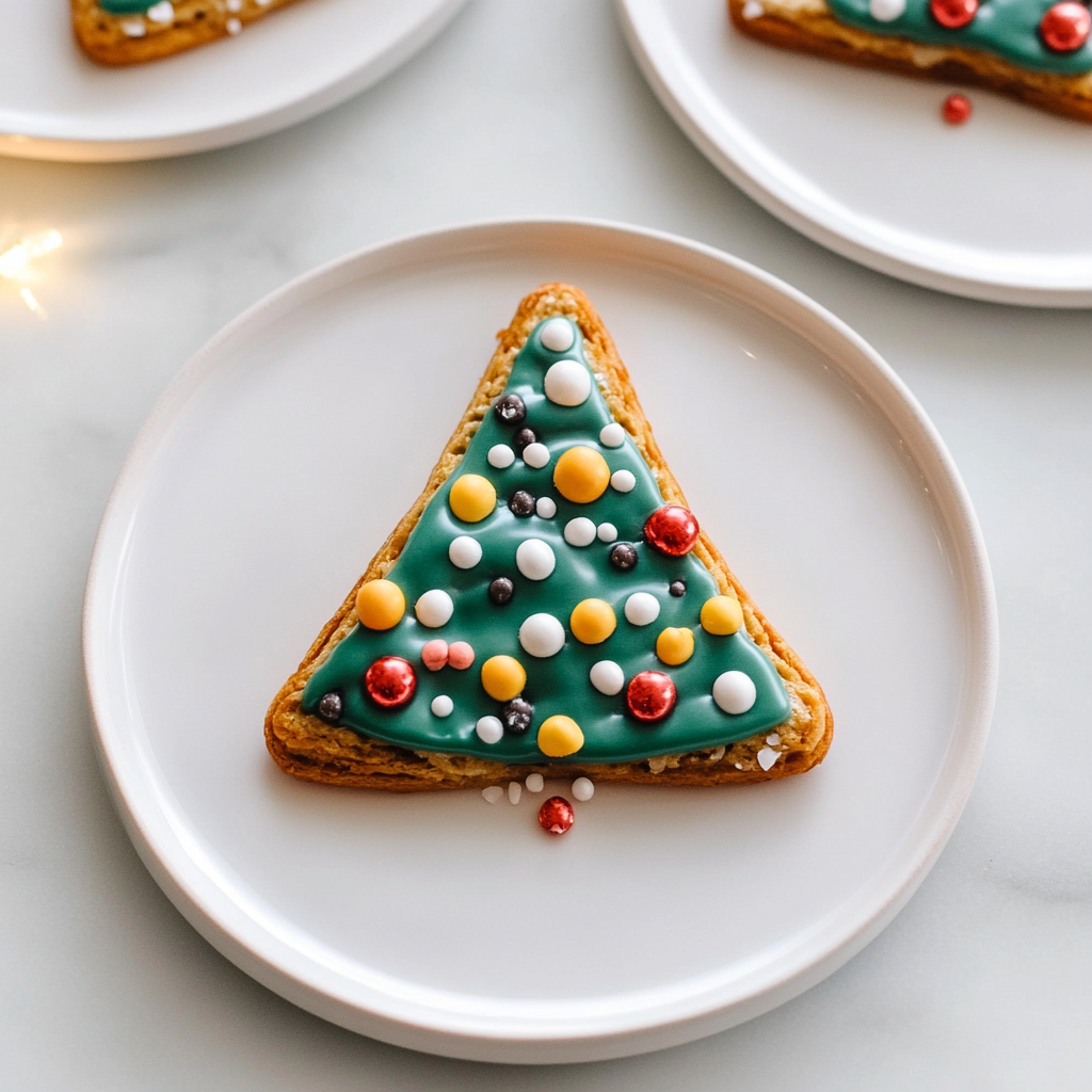Recipe preparation for Pretzel and Candy Melt Christmas Trees