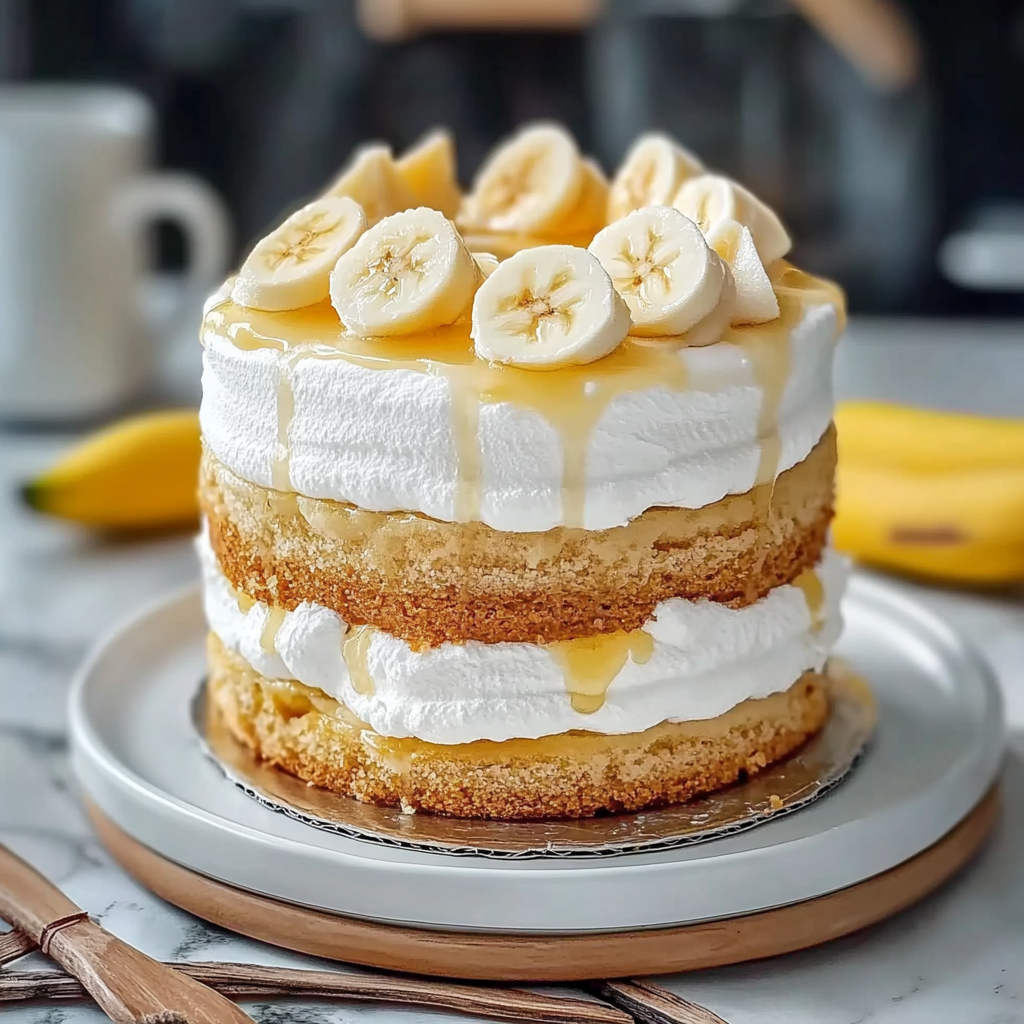Recipe preparation for Banana Cream Cake