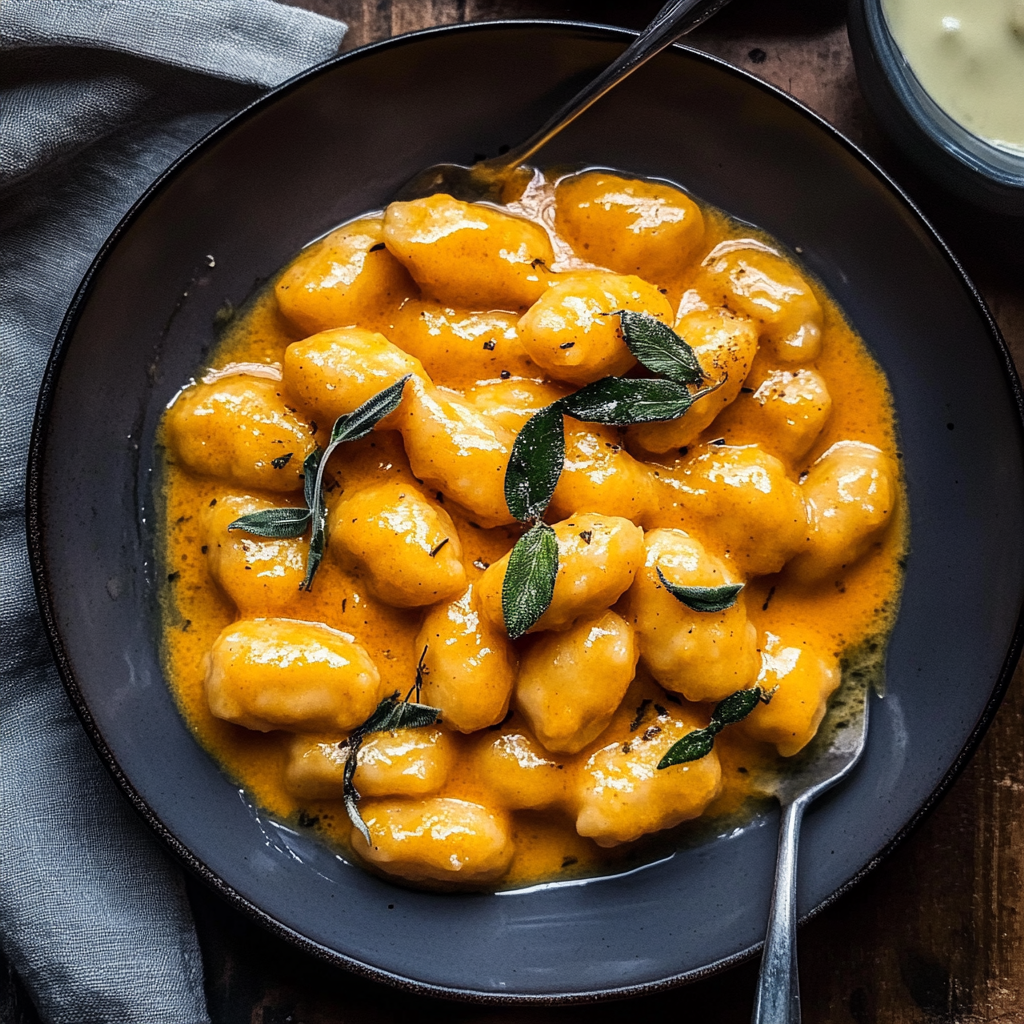 Recipe preparation for Pumpkin Sage Gnocchi
