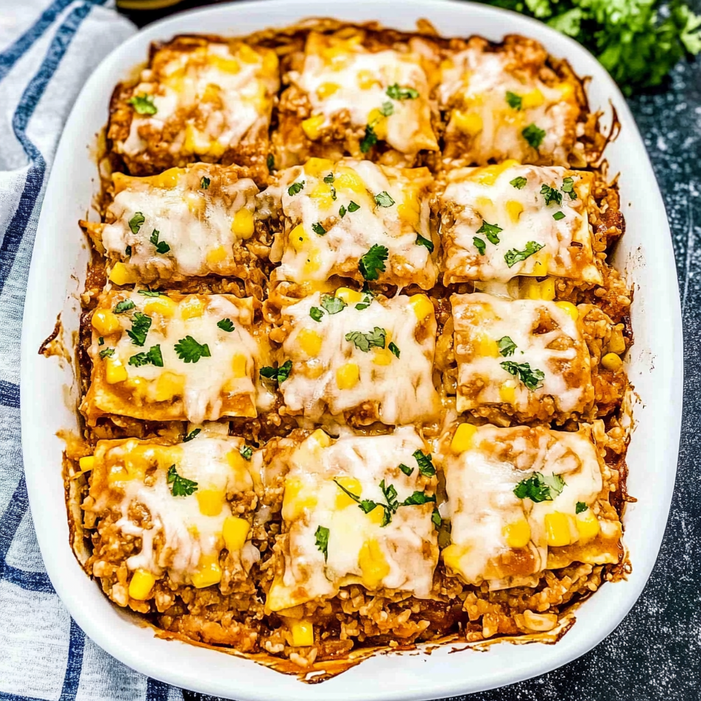 Recipe preparation for Chicken Enchilada Rice Casserole