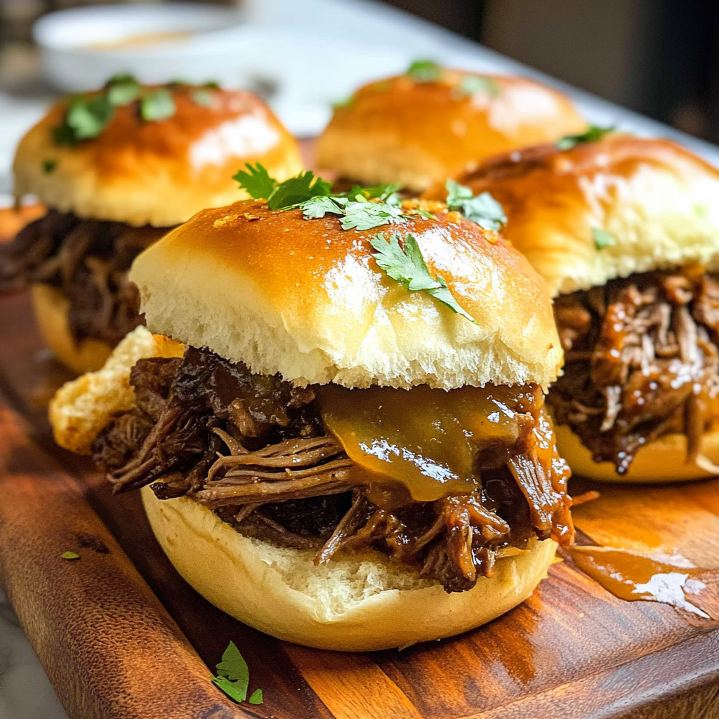 Recipe preparation for Crockpot Pot Roast Sliders