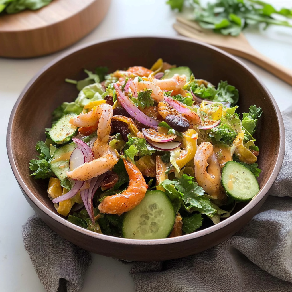 Recipe preparation for Baby Calamari Garden Salad