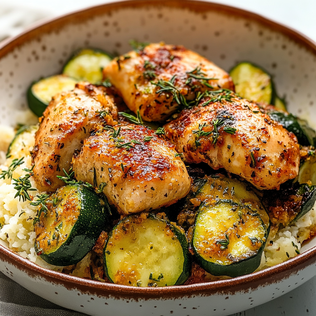 Recipe preparation for Baked Chicken and Zucchini