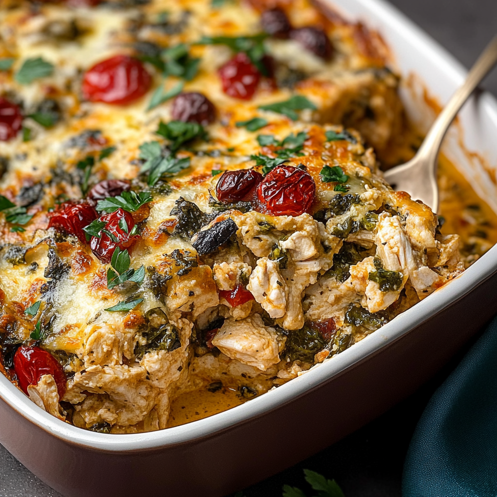 Recipe preparation for Greek Chicken Casserole