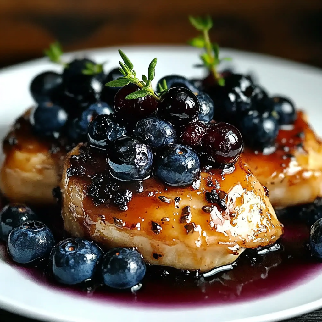 Recipe preparation for Blueberry Thyme Chicken