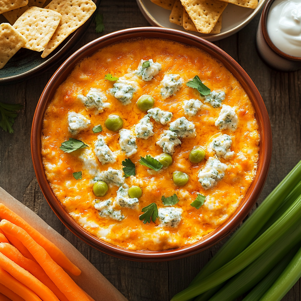 Recipe preparation for Buffalo Chicken Dip with Cottage Cheese