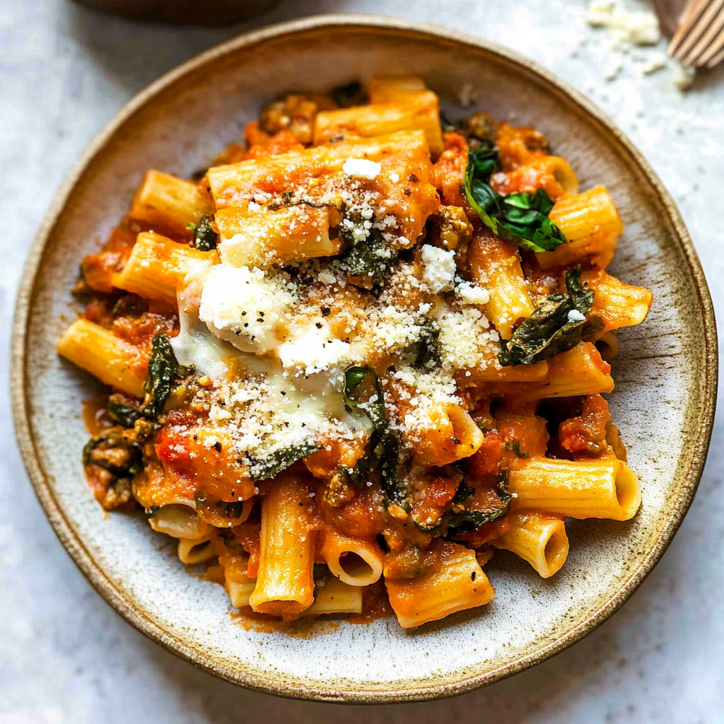 Recipe preparation for Pasta Bake with Pumpkin Tomato Sauce