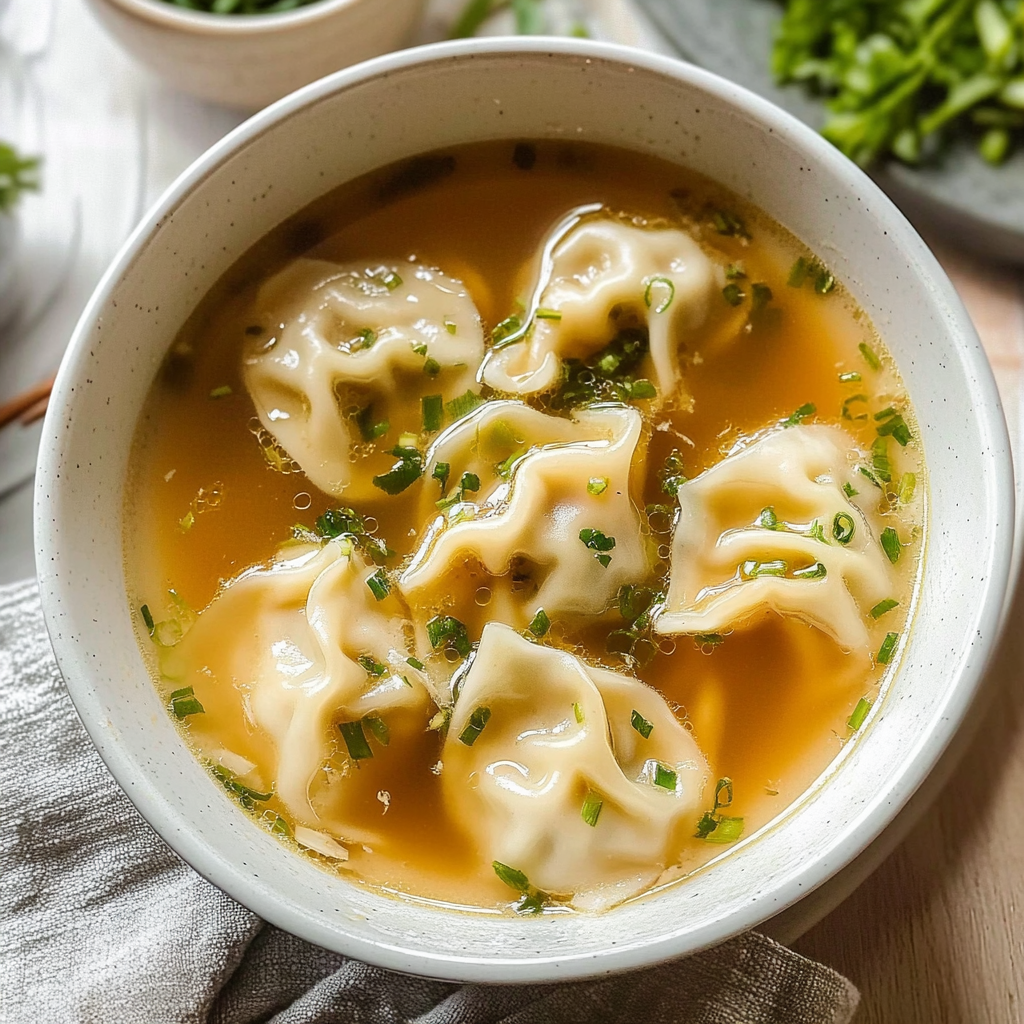 Recipe preparation for Easy Wonton Soup