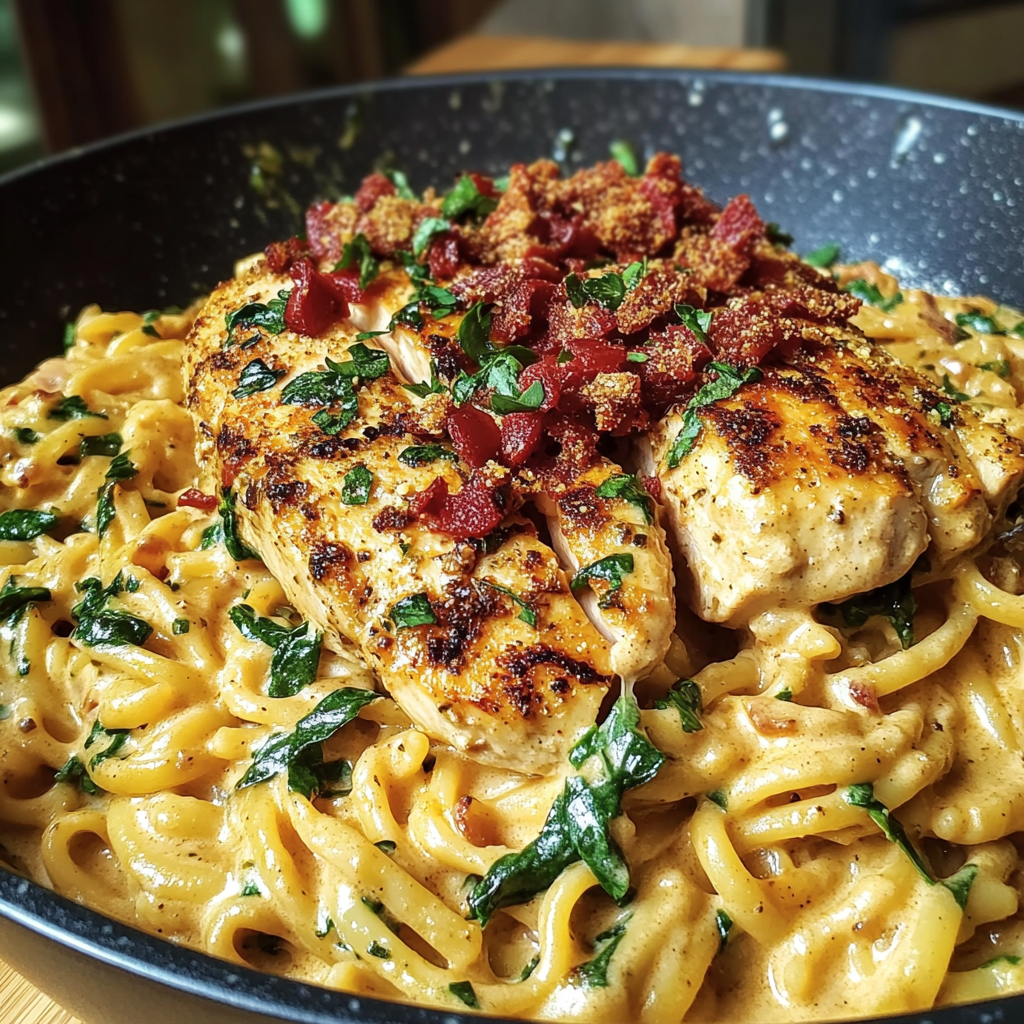 Recipe preparation for Tuscan Chicken Pasta