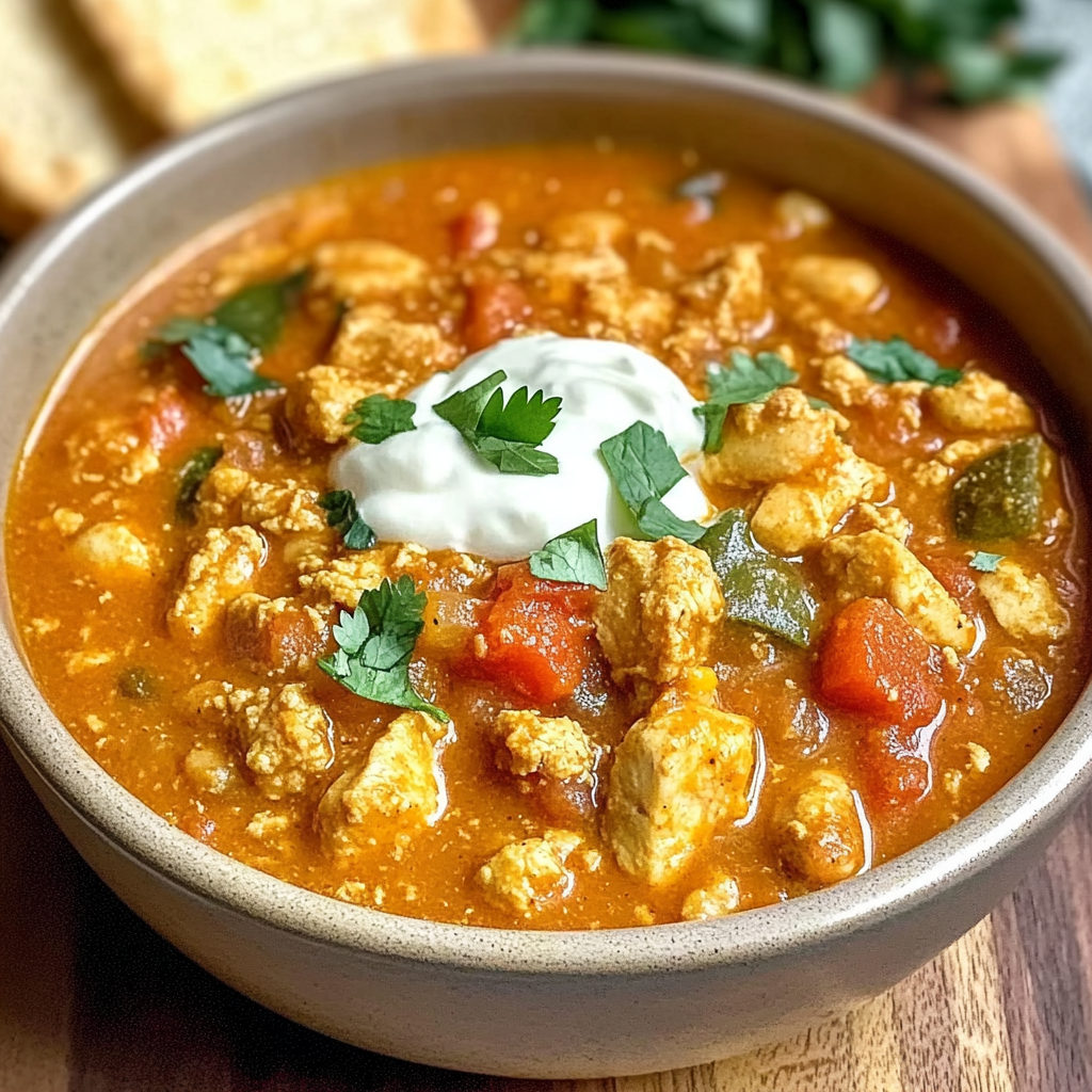 Recipe preparation for Creamy Pumpkin Chicken Chili