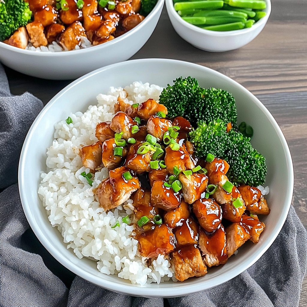 Recipe preparation for Teriyaki Chicken Rice Bowl