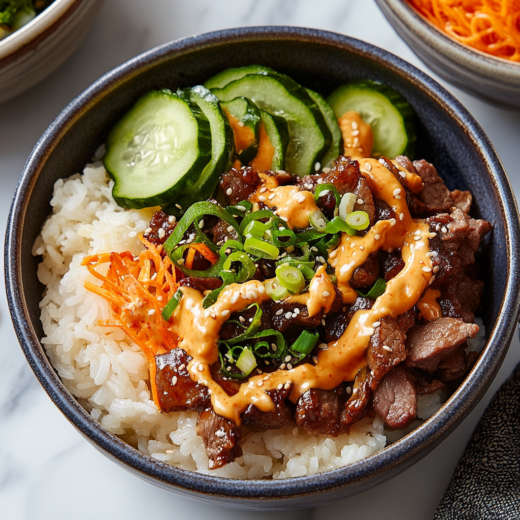 Recipe preparation for Korean Bulgogi Beef Bowls