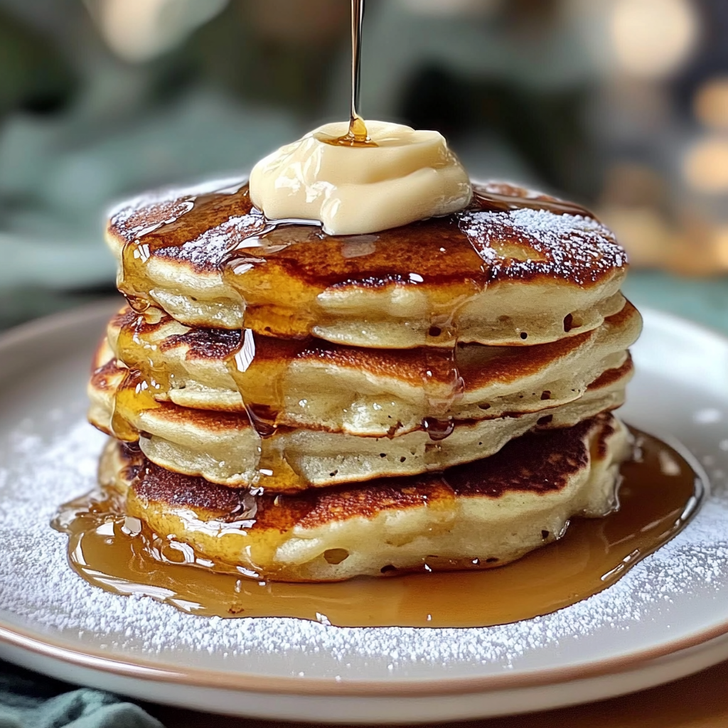 Recipe preparation for Cinnamon Roll Pancakes