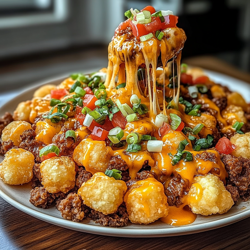 Recipe preparation for One-Pan Cheeseburger Tater Tot Pasta